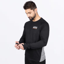 Charger l'image dans la galerie, MEndeavorMerinoHybrid_Longsleeve_BlackGreyHthr_SKU_211340-_1007_Extra2