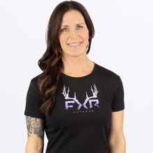 Load image into Gallery viewer, Antler_PremiumTShirt_W_BlackLilac_251413-_1087_side
