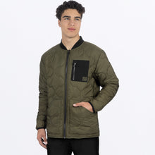 Charger l'image dans la galerie, UnisexRigQuilted_Jacket_MossBlack_SKU_242034-_7910_Front