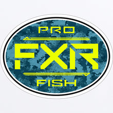 Load image into Gallery viewer, Pro_Fish_Round_Sticker_3_BluecamoHivis_231679_4165_Front
